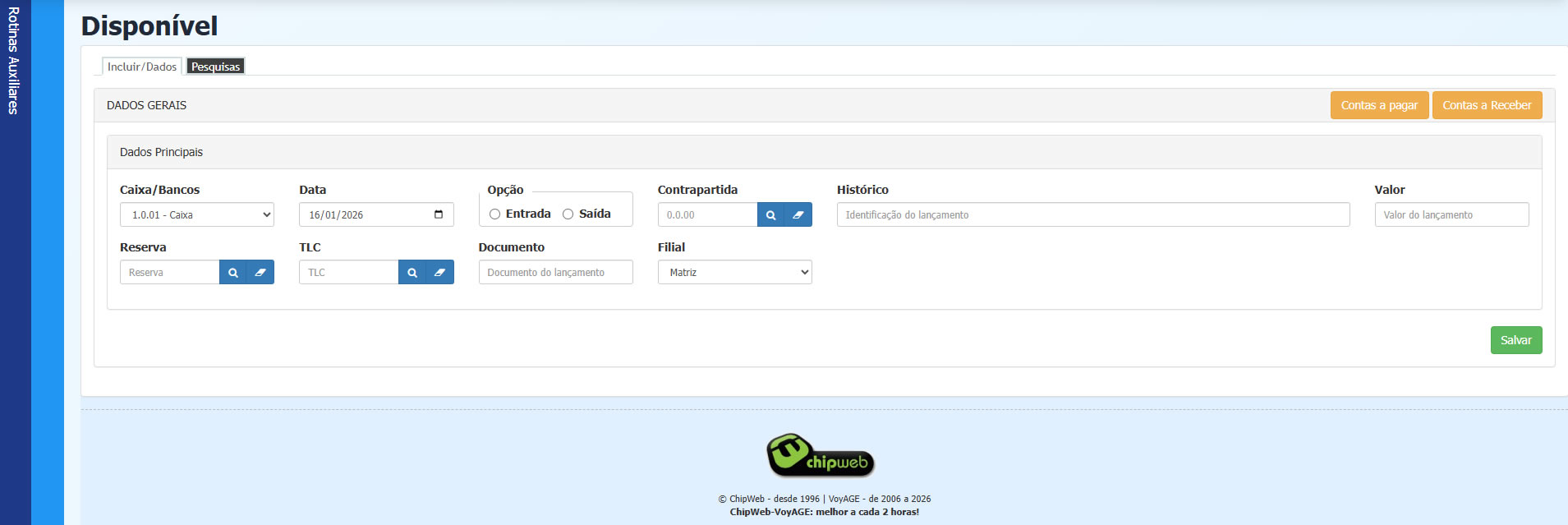 Rotina de Dospinível - Inserção