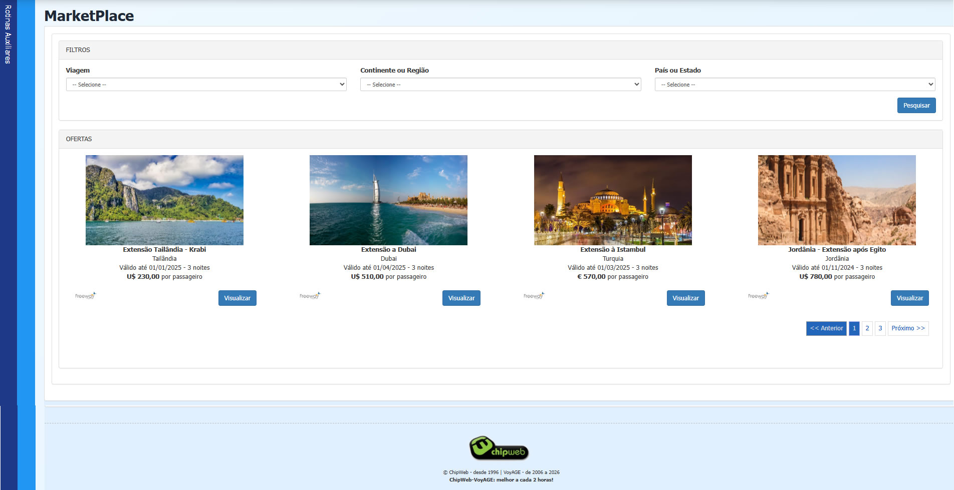 Tela de pesquisa do MarketPlace